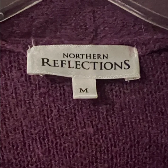 4/$20 Northern Reflections Colorblock Cardigan in Purple, Blue, and Gray - Picture 2 of 4